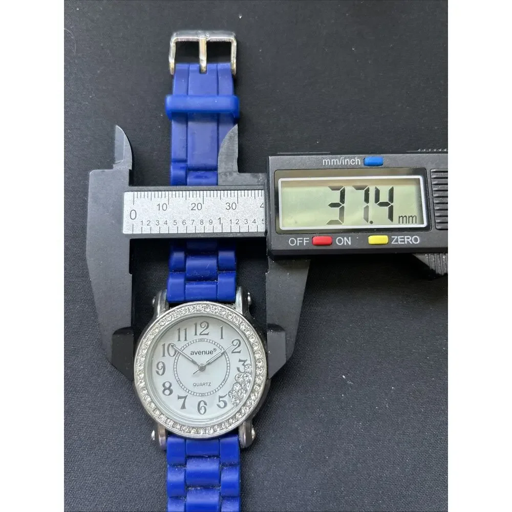 Avenue Silver Tone Blue Band Women’s Quartz Watch